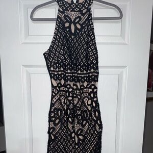 Stunning black and tan lace dress